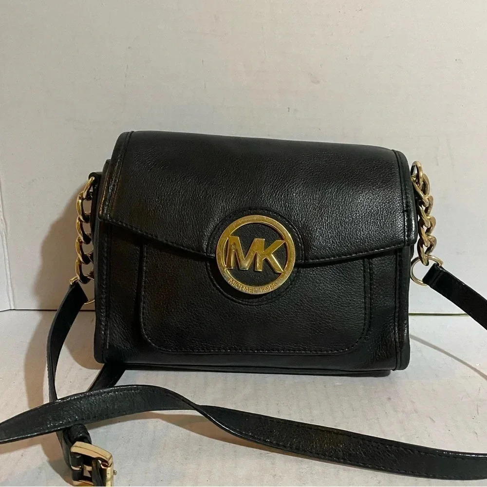Michael kors Black leather crossbody handbag